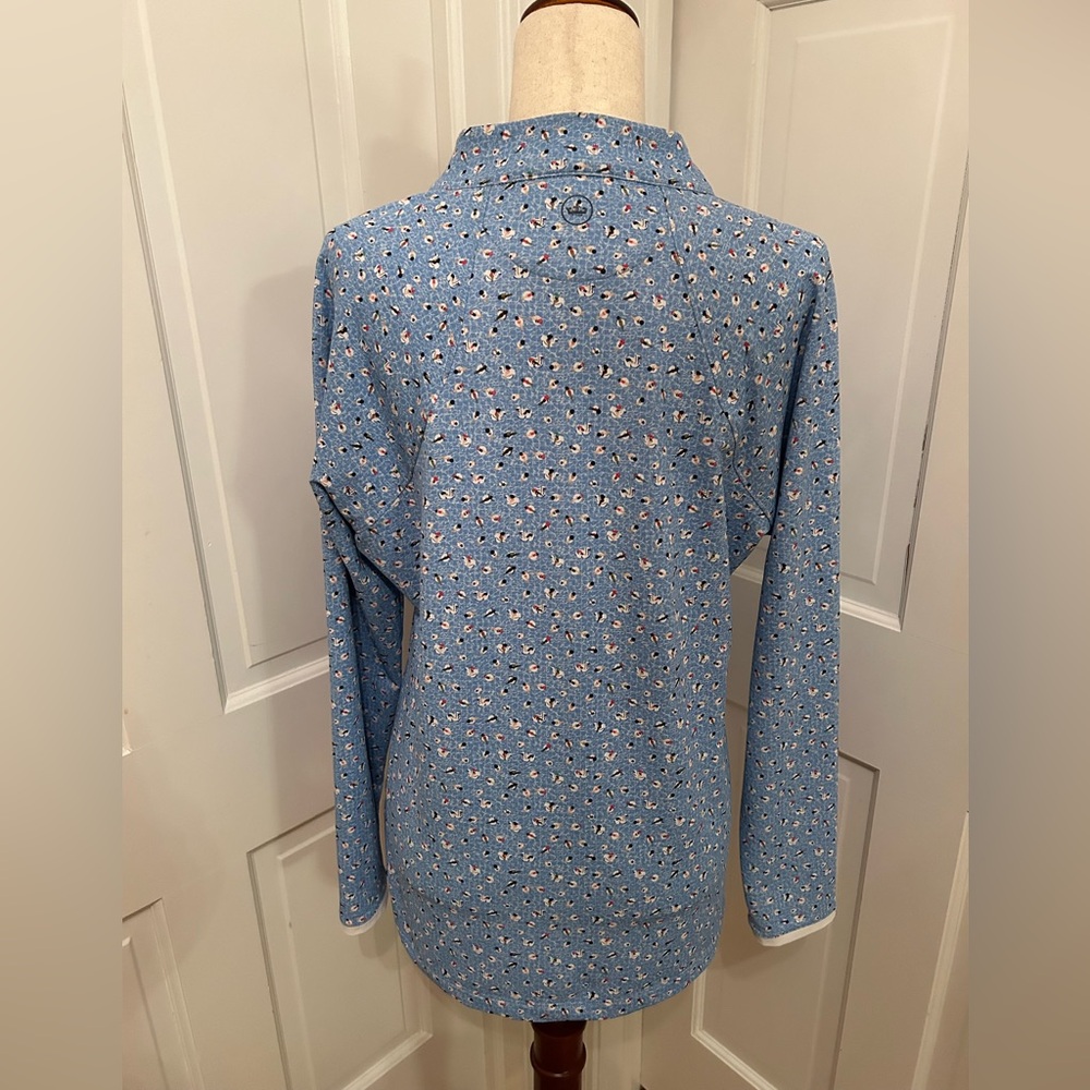 PETER MILLAR Perth UPF 50+ Performance Pullover Pool Party Quarter Zip Golf L - Picture 7 of 12